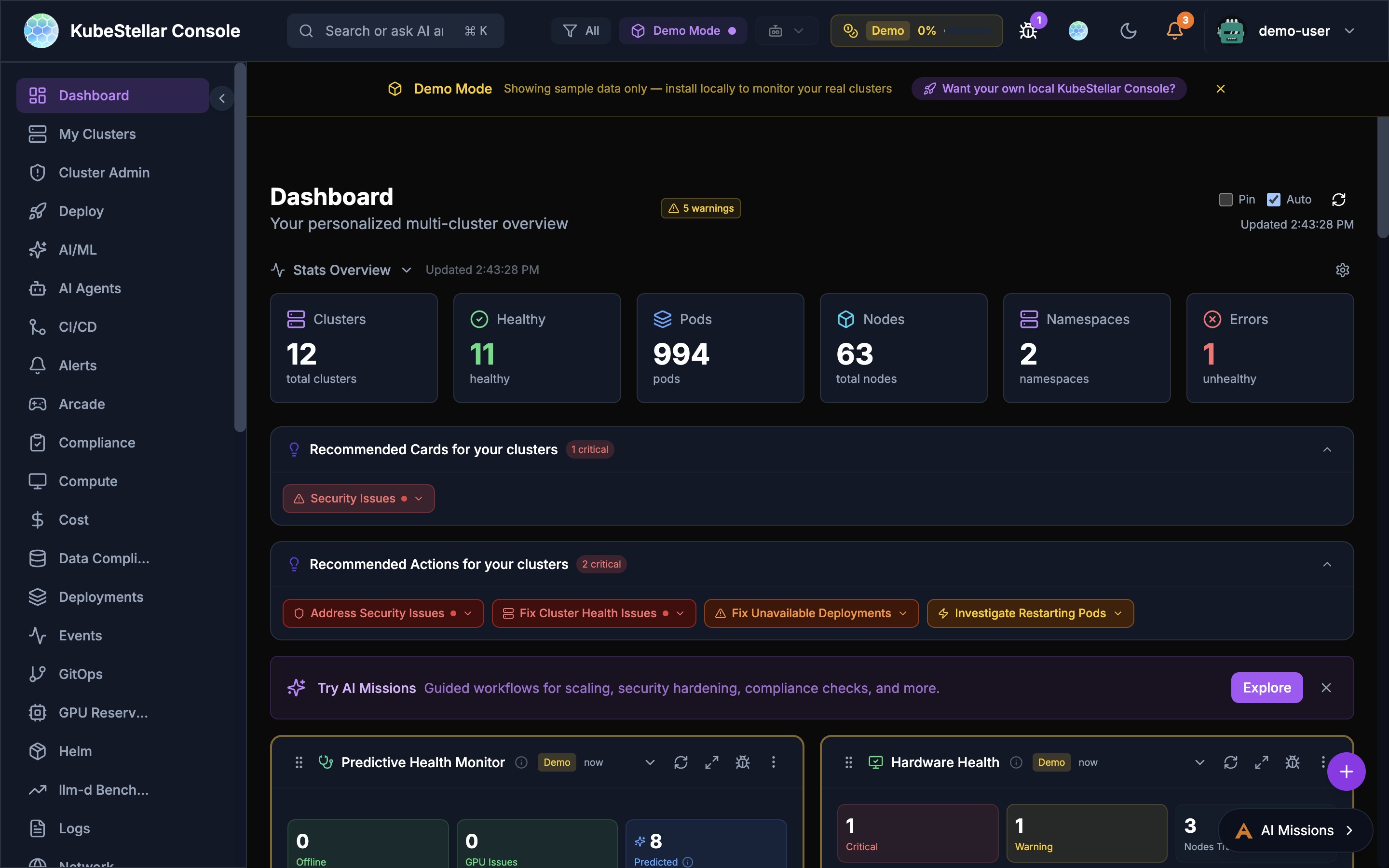 Dashboard with Auto-Scaling Stats